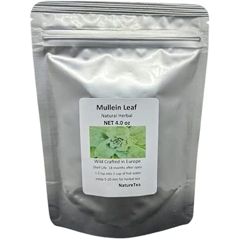 Mullein Leaf - Dried Verbascum thapsus Loose Tea from 100% Nature (1 oz) Cover