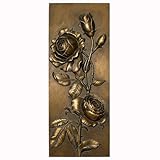 EvruCexul Vintage Floral Wall Sculpture, Antique Bronze Resin Wall Art with Ornate Botanical Design, Decorative Wall Plaque for Elegant Home Décor (Rose)