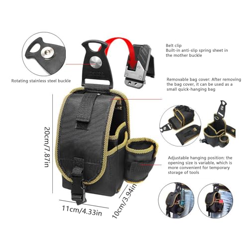 Ceinture porte-outils robuste pour électricien et sacoche de chantier imperméable