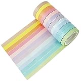 Color del arcoíris: este juego de cintas washi está en 12 colores diferentes, tan encantadores, vibrantes y brillantes, puedes escribir en cualquiera de ellos, lo que le da a tus manualidades y artículos de papelería un aspecto colorido y natural con el deslumbrante.