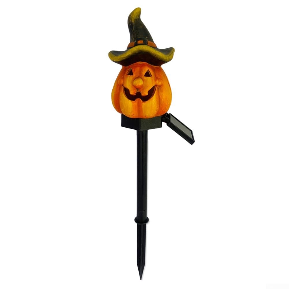 Halloween Decor Beautifully Designed Solar Powered Pumpkin Stakes, for Grave Sites and Gardens (B)