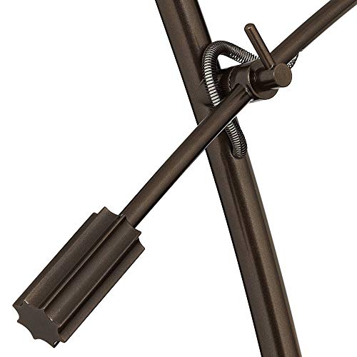 Raymond Modern Arched Floor Lamp Standing 69" Tall Bronze Brown Metal Slim Profile Off-White Linen Drum Shade Adjustable Boom Arm For Living Room Reading House Family Bedroom - Possini Euro Design #TOP6