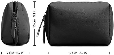 Small Vegan Leather Makeup Bag for Purse Travel Makeup Pouch Mini Cosmetic Bag for Women (Black)