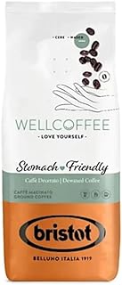 Bristot Wellcoffee Dewaxed – Low-Acid Italian Ground Espresso – Medium Roast Coffee for Moka Pot, French Press & Pour Over – 7.05 oz (200g)