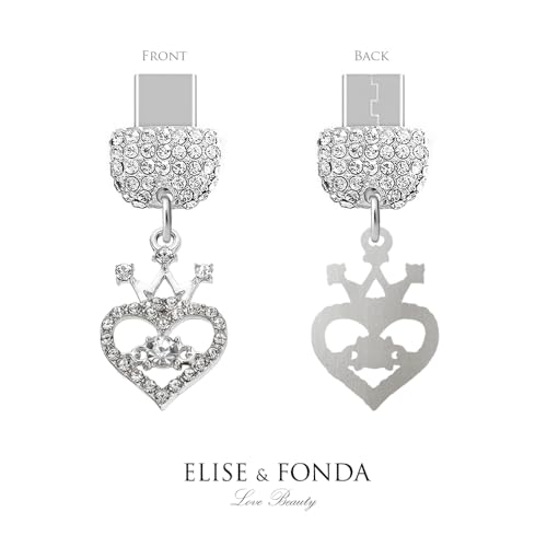 Dije de puerto de carga tipo C anti polvo para iPhone 16 y Samsung ELISE & FONDA TP1053 de cristal 3
