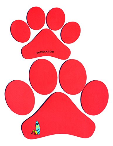 Better Surf...than Sorry Paddle with Your Dog Pup Deck SUP Traction Pad for Dogs Stand Up Paddleboard Deck Padding (Paw Prints Style - Coral)