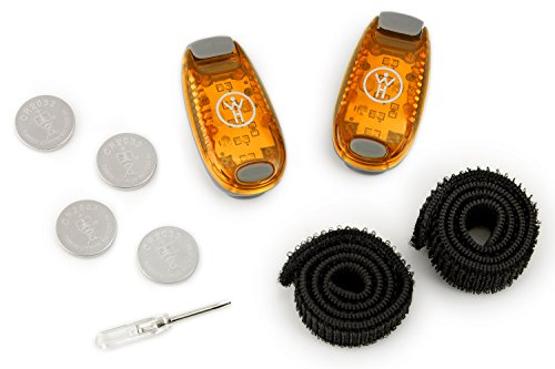 Led Safety Light 2 Pack (Orange) - Nighttime Visibility For Runners, Cyclists, Walkers, Joggers, Kids, Dogs, Relays & More - Clip To Clothes Strap To Wrist, Ankle, Bike, Collar Or Just About Anywhere! #TOP1