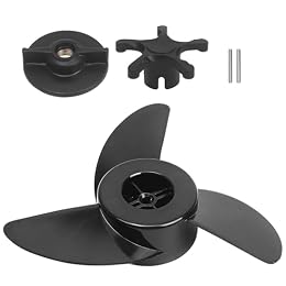 Trolling Motor Propeller 3 Blade Kit for Boats, Electric Prop Parts Replacement for ET44L ET54L D65L Marine Outboard Kayak Fishing Use, High-speed Snake Drill Attachment with Mount Nut Pins Spanner