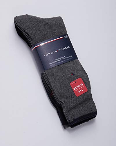 Tommy Hilfiger Men’s Socks – Lightweight Comfort Crew Dress Sock (5 Pack), Size 6-12.5, Classic Navy/Flannel Heather/Graphite Heather #TOP1