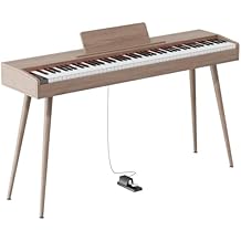 digital Piano 88 Key Semi Weighted Keyboard,Full-size Electric Piano for Beginners,with Sheet Music Stand,Pedal,Power Adapter,Headphone Mode,USB-MIDI Gray