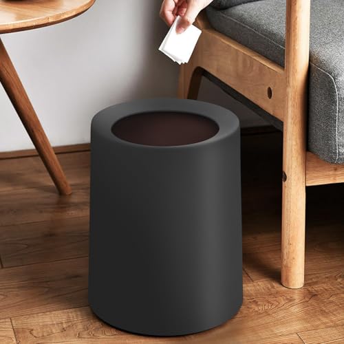 2 Canecas de Basura Redondas Modernas 3Gal Negra Pack miniatura 2