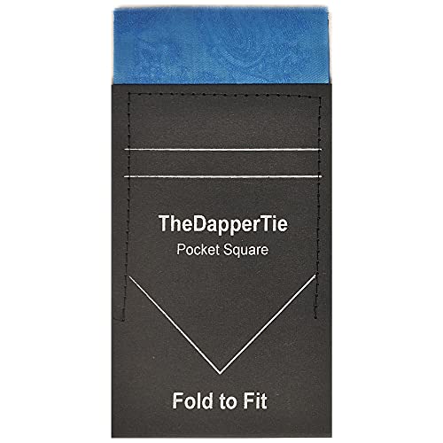 New Men's Paisley Flat Pre Folded Pocket Square on Card - Cobalt Blue