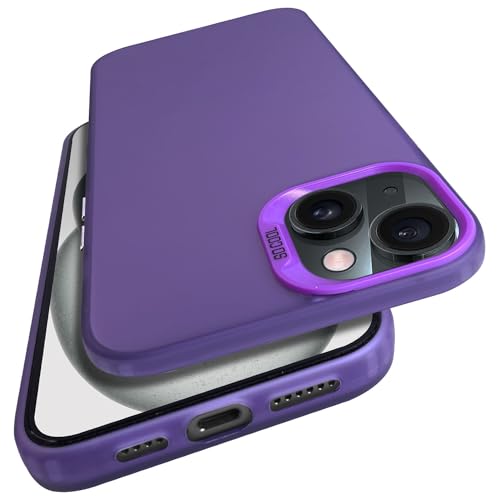 Image of Vaku Luxos Matte Dazzle Back Cover for iPhone 15 Plus Shock Proof Airbag Protection TPU Case Scratch Resistant Slim Thin Military-Grade Protection - Purple