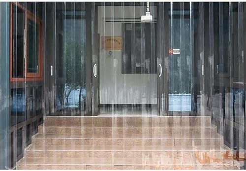 HynJGih Cortina de Puerta de Tiras de PVC, Aislamiento térmico de Cortina Transparente e Impermeable, Utilizada en congeladores de almacenes y supermercados(1.8X2M)
