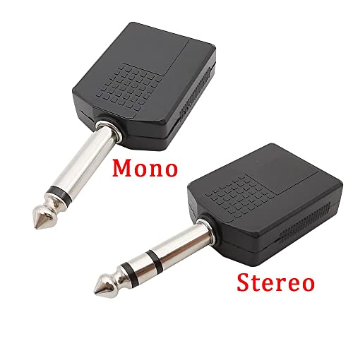 Image of [ 4 Pieces ] 1 /4 inch Mono to 2 x 6.35mm Female Splitter & 1 /4 inch Mono to 2 x 6.35mm Female Splitter ; Headphone Microphone Splitter Converter ; Audio Jack Plug Adapter 6.35 mm Male Splitters