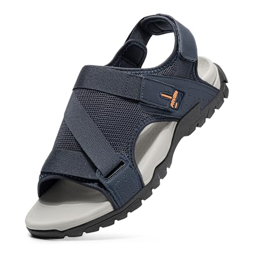 FitVille Diabetic Sandals for Men Wide Orthopedic Athletic Sandals with Arch Support Lightweight Breathable Outdoor Sandals for Beach Travel