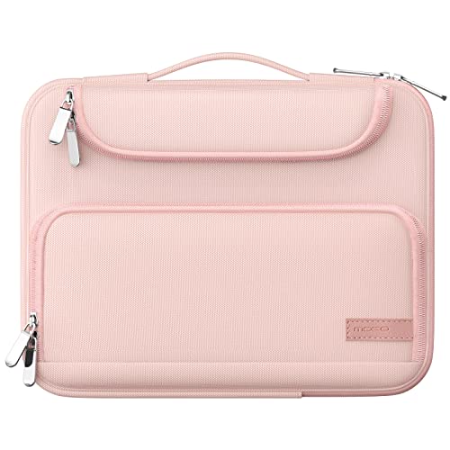MoKo Bolsa de Tableta de 9-11' con Asa y Multibolsillos Compatible con Galaxy Tab S9 11' 2023,iPad Pro 11 M2 2022-2018,iPad 10 10,9' 2022,iPad Air 5 10,9' 2022,iPad 9/8/7 10,2',Tab S8 11', Rosa
