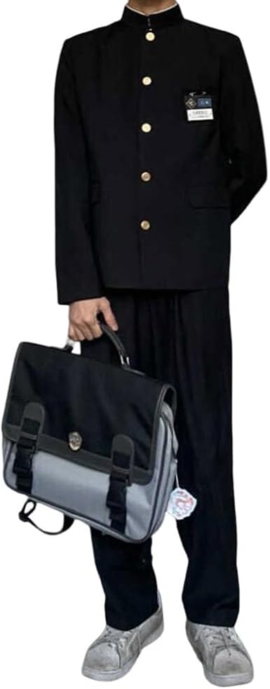 Amazon.co.jp: 学生服 上下セット 男子 制服 学ラン 詰襟 ラウンド襟