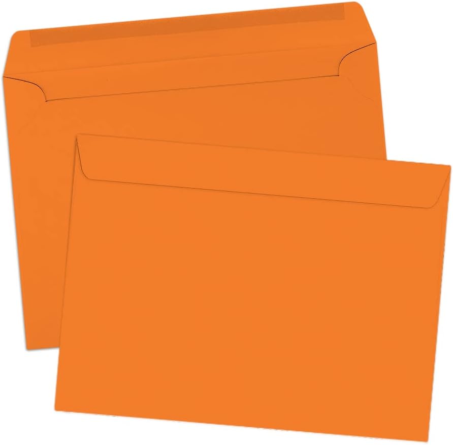 LUXPaper 9 x 12 Booklet Envelopes | Mandarin Orange | 80lb. Text | 50 Qty