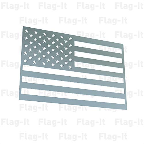 Flag-It Car Truck Emblem Stainless Steel Black USA (Chrome)