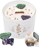 Taurus Virgo Capricorn Gifts for Women - 12oz Wood Wick Candles That Crackle with Crystals and Healing Stones. Healing Crystal Candles for Women Home Scented. Soy Wax, for Zodiac Birthdate