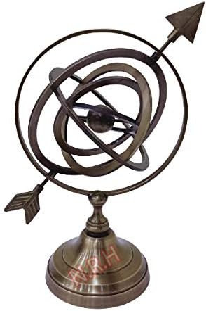 12" Antique Solid Brass Armillary Sphere Vintage Nautical Astrolabe Globe Nautical Gift