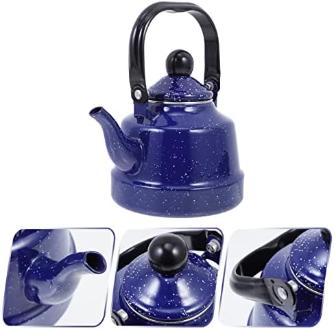 1. 1L Vintage Enamel Teapot Kettle: Stainless Steel Stove Top Tea Kettle Dot Coffee Kettle Flat Bottom Kettle Warmer Teakettle for Stovetop