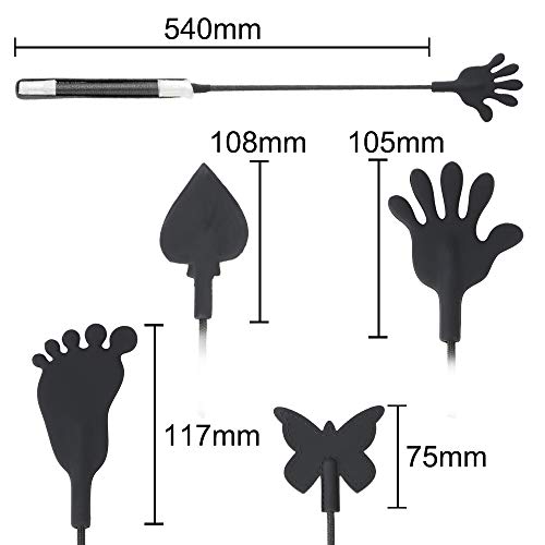 NOPNOG PU leder lange greep tegel peddel, zwarte seksspeelgoed, SM flirtspeelgoed voor paren, 54 cm lang (vlindervorm) - Afbeelding 8