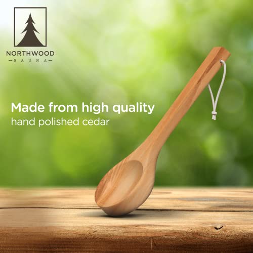 Northwood Sauna Ladle - Handmade From Canadian Red Cedar Wood - 100 Ml Capacity Spoon #TOP3