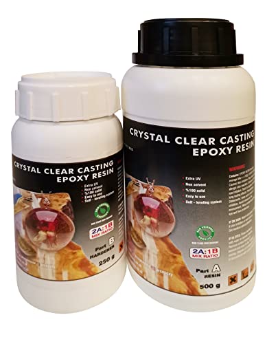 ARC EPOXY SYSTEMS TABLE TOP CLEAR CASTING EPOXY RESIN 750gr. A+B SET - Clear Table Top Epoxy Resin Coating And Casting Jewelry Making, River Table, Countertop, Cheeseboard, Tumbler - UV Resistant