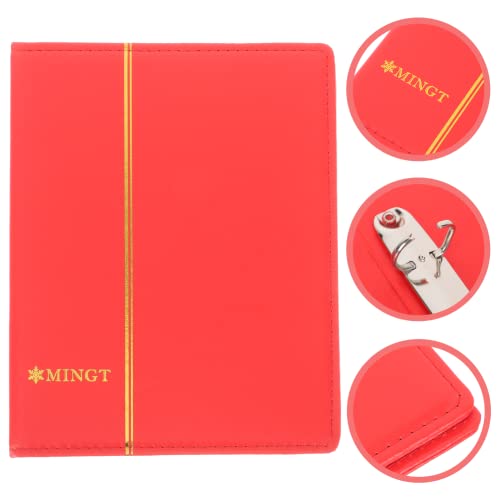 Stobok Black Binder Coin Collection Book Holder Album Pockets Coins Display Storage Case Collecting Sleeves Organizer Box Stamps Protecting Album Coin Storage Holders Red A5 Binder #TOP3