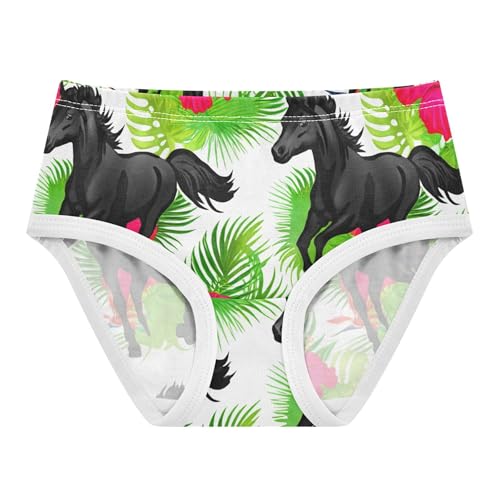 Cotton Toddler Underwear Floral Horses Tropical Hibiscus Flowers Cute Panties Girl Designer Kids Undies Briefs 2t
