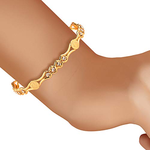 ZENEME-Non-precious-Metal-Gold-Plated-and-American-Diamond-Necklace-Set-Bangles-for-Women-Girls