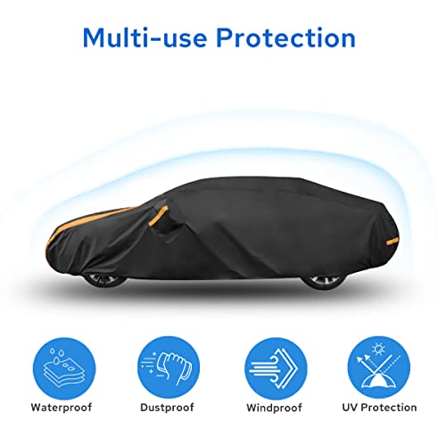 Avecrew Car Cover Waterproof All Weather For Automobiles, Outdoor Heavy Duty Full Exterior Covers For Sedan(194"-208") #TOP5