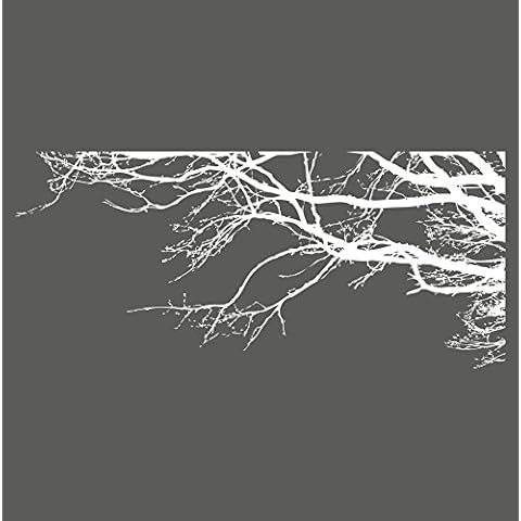 Stickerbrand Nature Vinyl Wall Art Tree Top Branches Wall Decal Sticker - White, 53" x 120," Right to Left. Easy to Apply & Removable. Cover