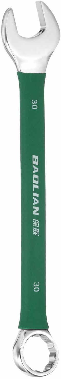 HARFINGTON 30mm Metric Combination Wrench 10 Degree Offset 12 Point Cr-V Steel Single Open End Spanner Wrenches for Automotive Repair Furniture Assembly