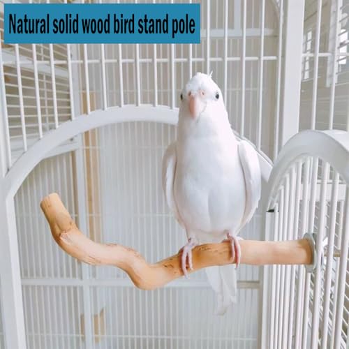 Image of Woohome 5 PCS Natural Wood Perches in Curved Shape for Parrot, Wooden Bird Parrot Stand Cage Perch Accessories for Small Birds Budgies Cockatiels Conure Lovebirds