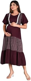MIRJAI Women's Rayon Anarkali Maternity Feeding Kurti with Zipper for Pre and Post Pregnancy Stylish Kurti Price In India