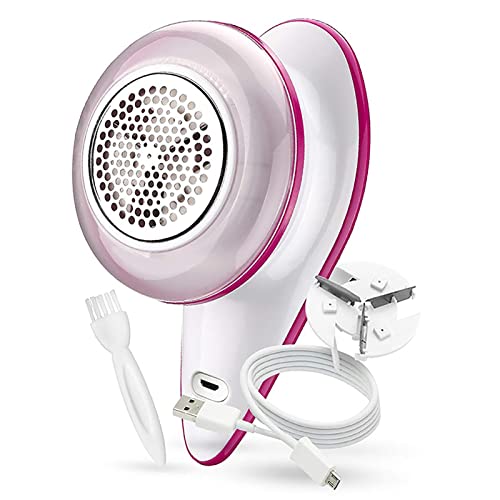 Eujgoov Remover de Pelusa Eléctrica USB USB Recortador de Fuzz de Tela Recargable con Cabeza de Cuchilla de Repuesto e Indicador de Carga para Cortinas de Vellón Suéter de Ropa Píldora Bobble