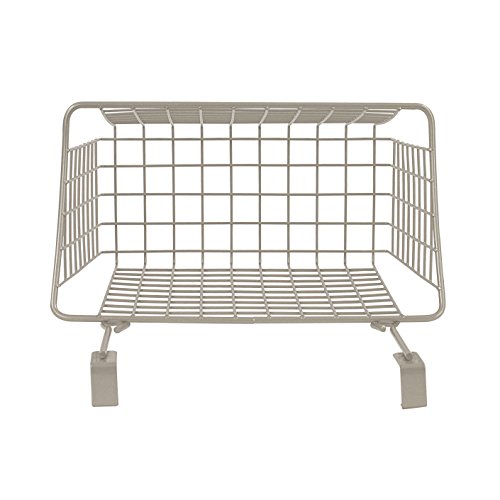 Spectrum Hanging Baskets for Organizing (Large, Satin Nickel) - Grid Over the Cabinet Wire Basket for Kitchen or Bathroom - Door Hanging Storage Organizer for Cleaning Supplies, Washcloths, & Towels by Spectrum - Image 6