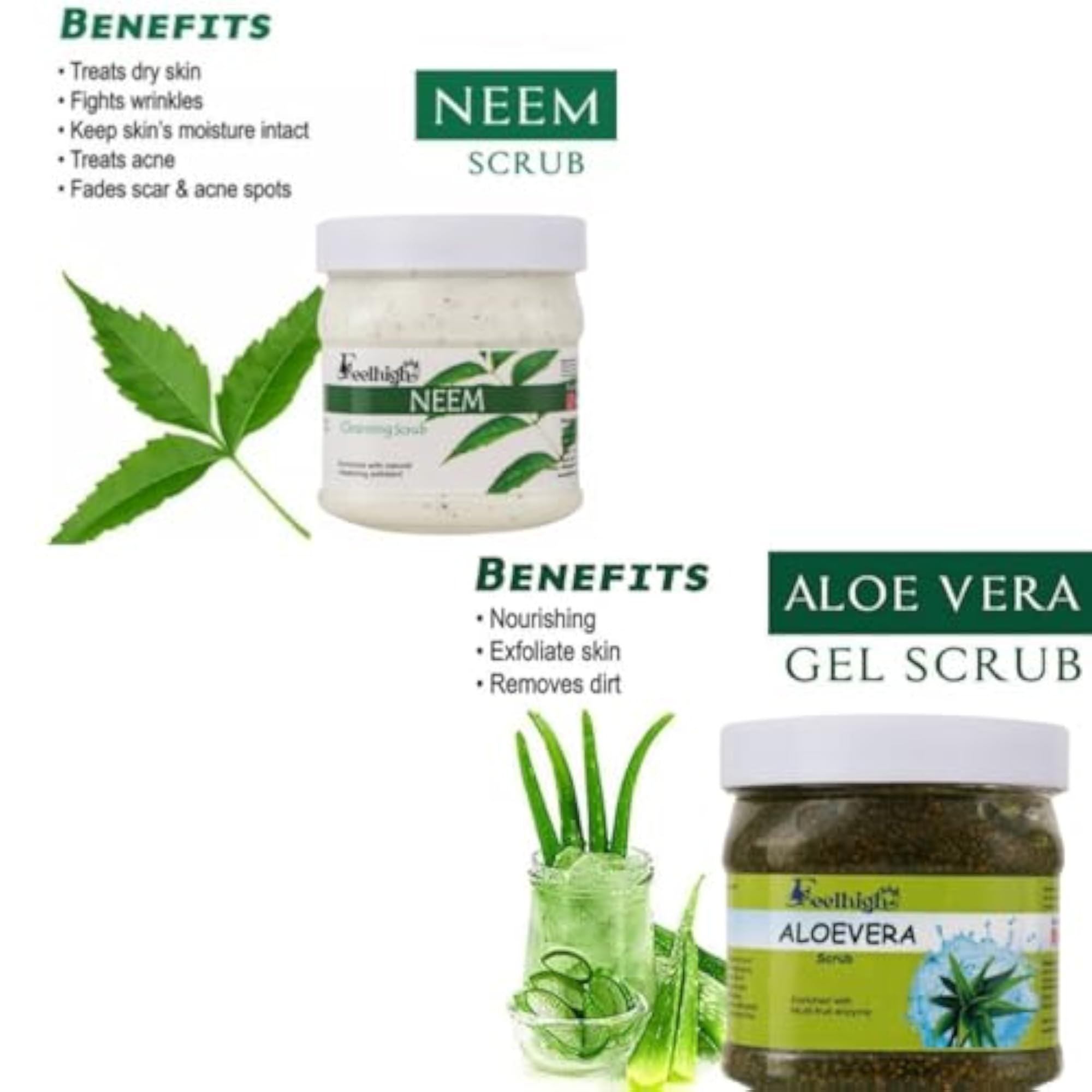 Neem Scrub and Bamboo Gel Scrub for Men and Women