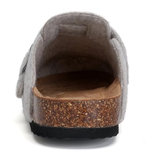 Image of Torotto Womens Clogs Cork Footbed Suede Slippers Arch Support Potato Shoes with Adjustable Buckle