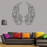 QIANGTOU Angel's Wing Wall Sticker Accessori per la Decorazione della casa Soggiorno Camera da Letto in Vinile Adesivo per Interni Decorazione murale Rimovibile Dec 59x57cm