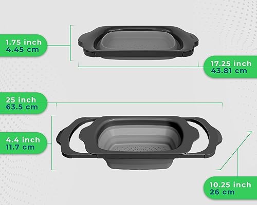 image for XL Large Kitchen Strainer by Comfify - Collapsible Silicone Over-The-S