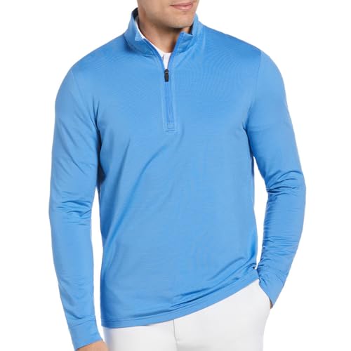Ben Hogan Men's Feeder Stripe 1/4 Zip Mock Neck Base