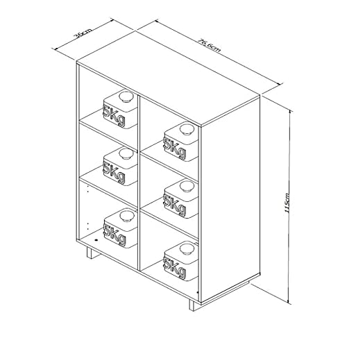 Estante Livreiro 2 Portas 4 Nichos Nomad Appunto Branco/castanho