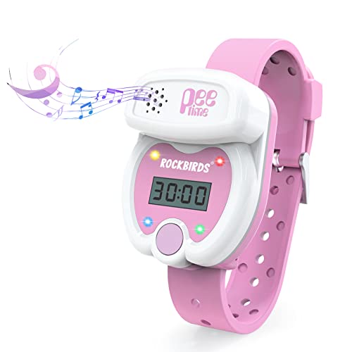 Rockbirds Potty Training Timer Watch, Potty Watch For Toddler Boys Girls, Funny Music Tones And Flashing Lights, Water Resistant, Kids Potty Training Toilet Timer, Easy Gentle Time Reminders (Pink) #TOP2