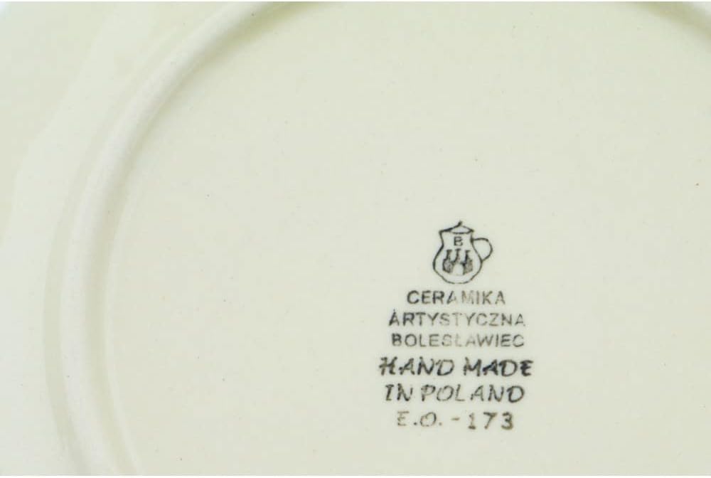 Polmedia Polish Pottery Dessert Plate - Love Birds Pattern Handmade in Boleslawiec Poland by Ceramika Artystyczna + Certificate of Authenticity