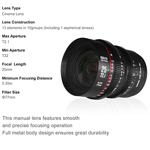 Lente de cine Meike 25 mm T2.1 para Canon EF - Fernando Cortés