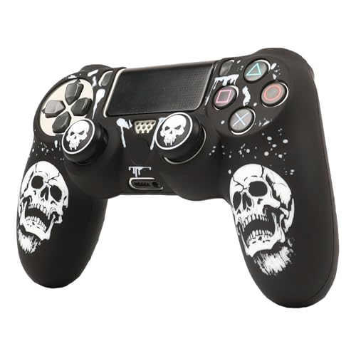 Image of RALAN Skull HeadDesign Controller Skin Cover with 2 Thumb Grips Compatible with PS4 /Playstation 4 Slim /Pro Controller